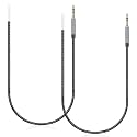 DECHOUS 2 Pcs 3.5mm Stereo Plug Audio Cables Braided Wire 30cm Replacement Cord for Headphone Speaker Aux Connection Compatible with Media Devices