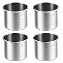 DECHOUS 4Pcs Stainless Steel Graduated Medicine Cups: 1.35oz(40ml) Portable Reusable Measuring Cups for Pills and Liquid Medication, Home and Lab