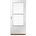 Deck the Door Decor Storm Door Protection Plate – Anodized Aluminum Kick Plate – Screw Mount – Durable Door Protection – Shiny Brass – 1.5" x 34"