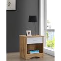 DeckUp Plank Bei Engineered Wood Bed Side Table and End Table (Wotan Oak and White, Matte Finish)