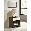 DeckUp Plank Bei Engineered Wood Bed Side Table and End Table (Walnut and White, Matte Finish)