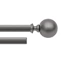 Deco Window 1 Pc 36”-66” Extendable Double Curtain Rod with Brackets for Door &amp; Windows Adjustable Length Heavy Duty Iron Dual Telescopic Drapery Pole with round Finials (19mm Diameter, Charcoal)