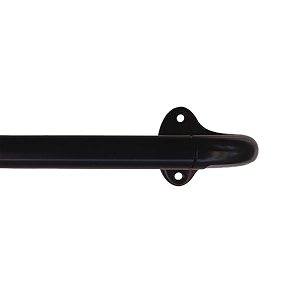 deco window curtain rod extendable 18-44 inch for window door wrap around design blackout curved rod wall mount brackets adjustable 19mm diameter black matte