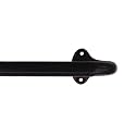 Deco Window Curtain Rod Extendable 18-44 Inch for Window Door Wrap Around Design Blackout Curved Rod Wall Mount Brackets Adjustable 19MM Diameter Black Matte.