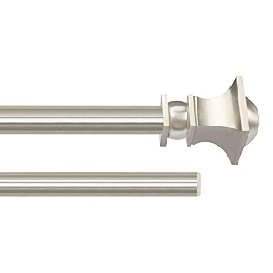 deco window 2 pcs 3634-6634 extendable double curtain rod with brackets for doorampwindows adjustable length heavy duty iron telescopic drapery pole with half round finials19mm diametersatin silver