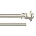Deco Window 2 Pcs 36"-66" Extendable Double Curtain Rod With Brackets For Door&amp;Windows Adjustable Length Heavy Duty Iron Telescopic Drapery Pole With Half Round Finials(19Mm Diameter,Satin Silver)