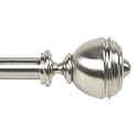 Deco Window Basics 52"-144" Adjustable Curtain Rod for Door & Windows with Brackets Set Curtains Hanging Extendable Iron Metal Pipe Holder with Oval Urn Finials (Satin Silver, 25mm Diameter)