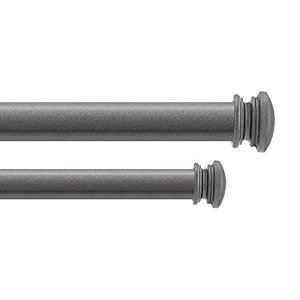 deco window 4 pcs 52 to 144 adjustable extendable double curtain rod with brackets for door amp windows adjustable length heavy duty iron pole with endcap tapper finials 134 diameter charcoal black