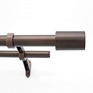 deco window 52 to 144 inch extendable double curtain rod with brackets for door amp windows adjustable length heavy duty iron drapery pole with aries finials 25mm diameter brown oil rubbed