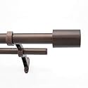 Deco Window 52 to 144 Inch Extendable Double Curtain Rod with Brackets for Door &amp; Windows Adjustable Length Heavy Duty Iron Drapery Pole with Aries Finials (25mm Diameter, Brown Oil Rubbed)