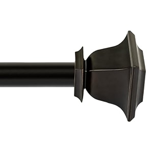 deco window 1834-4434 adjustable rustproof curtain rod for doors amp windows with brackets extendable iron metal pipe holder with quatro finials bronze25mm diameter