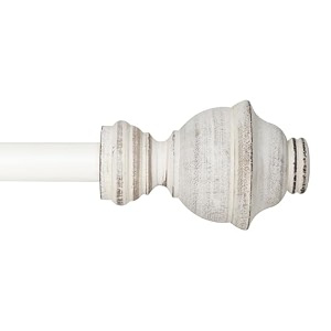 deco window 4434-12034 adjustable rustproof curtain rod for doors amp windows with brackets extendable iron metal pipe holder with cambria finials ivory19mm diameter