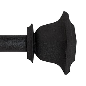 deco window 1834-4434 adjustable rustproof curtain rod for doors amp windows with brackets extendable iron metal pipe holder with quatro finials black25mm diameter
