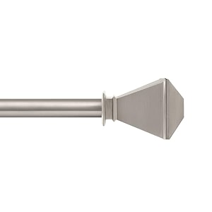 deco window 4434-12034 adjustable rustproof curtain rod for doors amp windows with brackets extendable iron metal pipe holder with staked square finials black25mm diameter