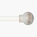 Deco Window 44"-120" Adjustable Rustproof Curtain Rod for Doors & Windows with Brackets, Extendable Iron Metal Pipe Holder with Wood Ball Finials (Ivory,25MM Diameter)