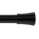 Deco Window 18"-44" Adjustable Rustproof Curtain Rod for Doors &amp; Windows with Brackets, Extendable Iron Metal Pipe Holder with Inverted Cone Finials (Black,19MM Diameter)