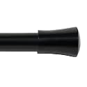 Deco Window 18"-44" Adjustable Rustproof Curtain Rod for Doors &amp; Windows with Brackets, Extendable Iron Metal Pipe Holder with Inverted Cone Finials (Black,19MM Diameter)