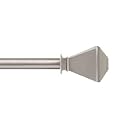 Deco Window 44"-120" Adjustable Rustproof Curtain Rod for Doors &amp; Windows with Brackets, Extendable Iron Metal Pipe Holder with Staked Square Finials (Black,25MM Diameter)