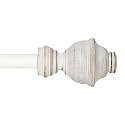 Deco Window 18"-44" Adjustable Rustproof Curtain Rod for Doors &amp; Windows with Brackets, Extendable Iron Metal Pipe Holder with Cambria Finials (Ivory,19MM Diameter)