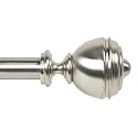 Deco Window Basics 52"-144" Adjustable Curtain Rod for Door &amp; Windows with Brackets Set Curtains Hanging Extendable Iron Metal Pipe Holder with Oval Urn Finials (Satin Silver, 25mm Diameter)