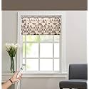 Deco Window Automatic/Motorized Printed Polyester Corded Semi-Blackout Roller Blinds for Windows Door Office Home Decor Curtains with Remote (45" Wide X 84 Long, Geometric Grey)