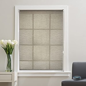 deco window sheer roller blinds for windows 3ft 4in x 7ft w x h roll-up shades light filtering sun uv protection polyester curtains for home amp office-dark beige