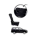 Decode Wooden Car Center Armrest Console cum External Seat for Innova Crysta (Black) with 2 Cup/Bottle Holders, No-Drill Design.