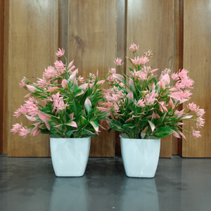decogreen 2p mtp pink sq pot combo h office living r interior design balcony garden bonsai artificial plant  with pot