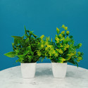 Decogreen Green Cherry plant for Home Office Living Room Study table Tv Panel Design Bonsai Artificial Plant  with Pot