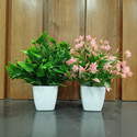 Decogreen Flower Cherry Plant, Home, Office Tabel Decor Living,R Interior Design Bonsai Artificial Plant  with Pot