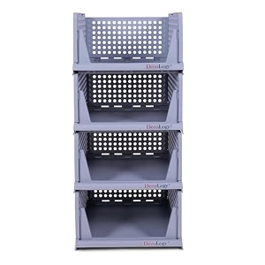 decology clothes organizer for wardrobe cupboard organizer for clothes foldable and stackable closet organizer drawer organizer for clothes 4pcs-large grey