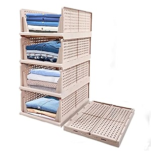decology plastic rackskitchen cupboardcupboard rackstackable basketwardrobe for clothesmultipurpose organizercloset for bedroomliving roomlaundrybookshelf 5pcscuboard rack-transparent