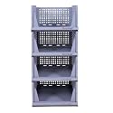 DecoLogy Clothes Organizer for Wardrobe Cupboard Organizer for Clothes Foldable and Stackable Closet Organizer Drawer Organizer for Clothes (4PCS-Large, Grey)