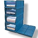 DecoLogy Plastic Racks/Kitchen Cupboard/Cupboard Rack/Stackable Basket/Wardrobe for Clothes/Multipurpose Organizer/Closet for Bedroom/Living Room/Laundry/Bookshelf (3PCS,Cuboard Rack -(Transparent)