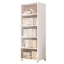DecoLogy Plastic Racks/Kitchen Cupboard/Cupboard Rack/Stackable Basket/Wardrobe for Clothes/Multipurpose Organizer/Closet for Bedroom/Living Room/Laundry/Bookshelf (5PCS,Cuboard Rack-(Transparent)