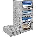 DECOLOGY Plastic Racks/Kitchen Cupboard/Cupboard Rack/Stackable Basket/Wardrobe for Clothes/Multipurpose Organizer/Closet for Bedroom/Living Room/Laundry/Bookshelf (1PCS,Cuboard Rack -(Transparent))