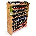 DECOMIL - 72 Bottle Stackable Modular Wine Rack Wine Storage Rack Solid Bamboo Wine Holder Display Shelves, Wobble-Free (Eight-Tier, 72 Bottle Capacity)