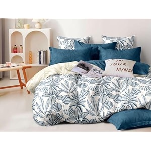 decomizer super soft glace cotton king size double bed ac comforter  blanket  duvet for all seasonsweathers - pack of 1 - blue coconut tc - 240