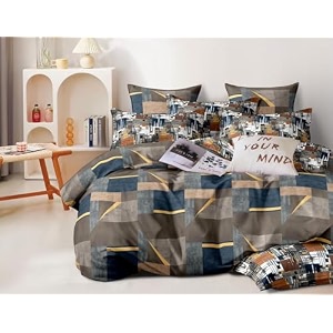 decomizer super soft glace cotton king size double bed ac comforter  blanket  duvet for all seasonsweathers - pack of 1 - coffee blue box tc - 240