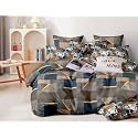 DECOMIZER Super Soft Glace Cotton King Size Double Bed AC Comforter || Blanket || Duvet for All Seasons/Weathers - Pack of 1 - Coffee Blue Box| TC - 240