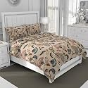 DECOMIZER Super Soft Glace Cotton King Size AC Comforter/Blanket/Duvet for Double Bed with 1 Flat Bedsheet and 2 Large Pillow Covers - 4 Piece Comforter Set - Pink Flower
