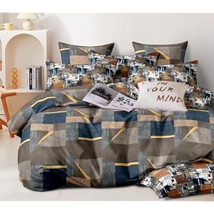 decomizer xxl microfiber soft cotton super king size bedsheet for double bed king size 108 inches x 108 inches 9 feet 275 x 275 cm with 2 large size pillow covers - coffeebluebox