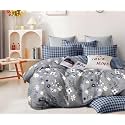 DECOMIZER XXL Microfiber Soft Cotton Super King Size Bedsheet for Double Bed, King Size 108 Inches X 108 Inches, 9 Feet, 275 X 275 cm with 2 Large Size Pillow Covers - NavyStar