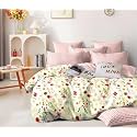 DECOMIZER XXL Microfiber Soft Cotton Super King Size Bedsheet for Double Bed, King Size 108 Inches X 108 Inches, 9 Feet, 275 X 275 cm with 2 Large Size Pillow Covers - Aqua Bush