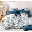 DECOMIZER XXL Microfiber Soft Cotton Super King Size Bedsheet for Double Bed, King Size 108 Inches X 108 Inches, 9 Feet, 275 X 275 cm with 2 Large Size Pillow Covers - Aqua Bush