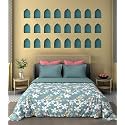 DECOMIZER XXL Microfiber Soft Cotton Super King Size Bedsheet for Double Bed, King Size 108 Inches X 108 Inches, 9 Feet, 275 X 275 cm with 2 Large Size Pillow Covers - BlueWhiteFlower