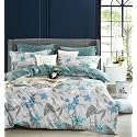 DECOMIZER XXL Microfiber Soft Cotton Super King Size Bedsheet for Double Bed, King Size 108 Inches X 108 Inches, 9 Feet, 275 X 275 cm with 2 Large Size Pillow Covers - Aqua Bush