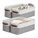 DECOMOMO Narrow Storage Bins, Small Storage Baskets for Shelves 4 Pack