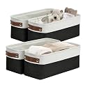 DECOMOMO Narrow Storage Bins, Small Storage Baskets for Shelves 4 Pack