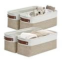 DECOMOMO Narrow Storage Bins, Small Storage Baskets for Shelves 4 Pack